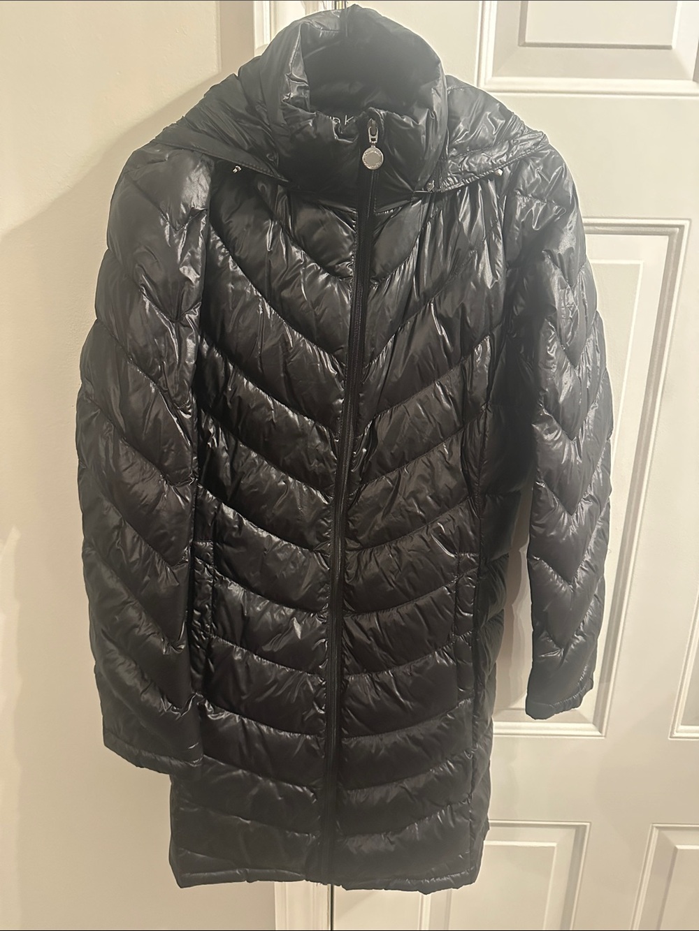 Calvin Klein Black Quilted Long Puffer Coat
